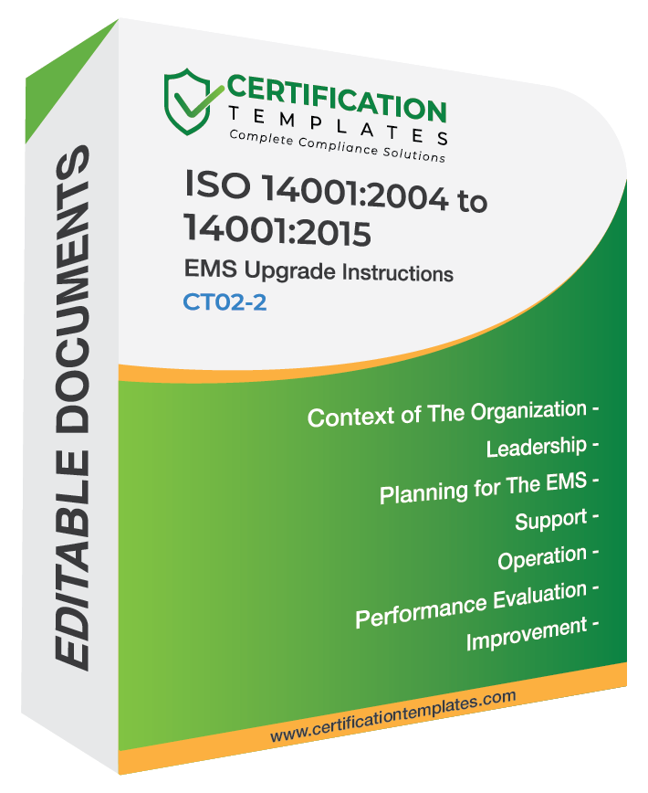 ISO 14001 2015 Transition Documentation